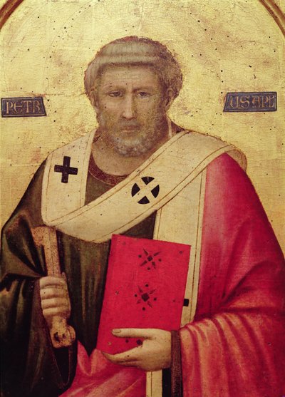St. Peter, Right Panel of the Badia Altarpiece, c.1301 (detail) by Giotto di Bondone